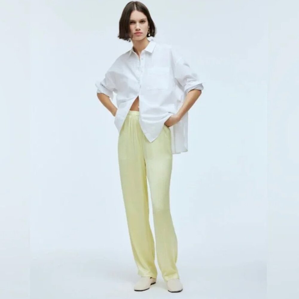 Madewell Straight-Leg Full-Length Pants in Satin Size M